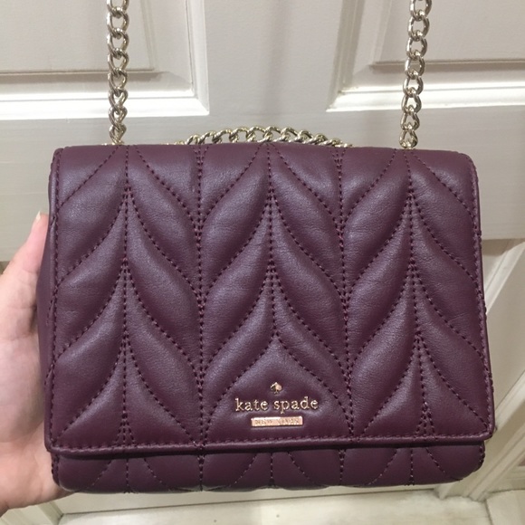 kate spade Handbags - Kate Spade Burgundy Plum Quilted Crossbody Purse